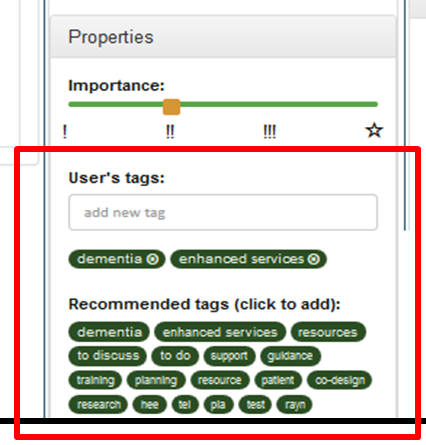 Tag recommendations in Bits and Pieces.